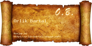 Orlik Bartal névjegykártya